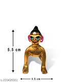 Pure brass Radha Rani and Kishori Ji figurines (1 pc, 5.5 cm each), ideal for festive gifting and Indian rituals