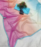 Georgette saree with printed pattern, free size, Alia Bhatt design, India