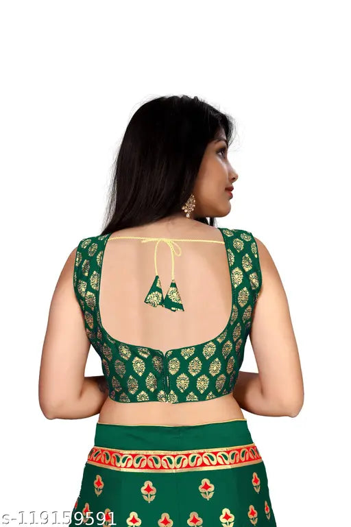 Chanderi silk Lehenga-Choli collection, heavy Banarasi Jacquard with inner cancan semi stitch, for girls aged 8-15 years and free size, Indian handcrafted traditional wedding wear