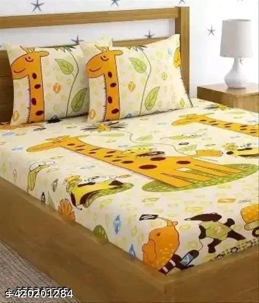 White floral superfine cotton double bedsheet with 2 pillows, ideal for adults during summer. RPAH Creative product from India