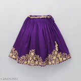 Taffeta silk lehenga cholis, embellished with intricate stitching, for kids aged 2-8 years