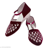 Suede slip-on ballerina flats, SPPIF Bellies for women, India origin