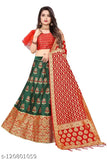 Chanderi Silk Banarasi Jacquard Lehenga, Radhika - 100% best quality, ready-padded blouse and dupatta with matching jewelry for a traditional Indian look" (125 characters)
