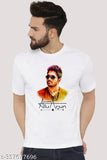 Allu Arjun yellow printed men's t-shirt, short sleeves, pure polyester, Indian origin