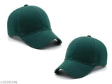 Dark green adjustable baseball cap combo (mens & womens), high-quality cotton for all seasons - Unique pack of 2 from Alaukik Creation