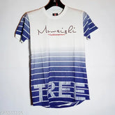 Mens casual cotton t-shirt, short sleeves, printed design, size L, made in India