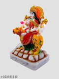 Marble finish spiritual statue of Maa Durga, 4x6x3 inch God idol for pooja room or office