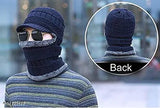 Blue wool men's beanie (criss-cross knit) and loop scarf, warm & universal size, perfect for winter activities