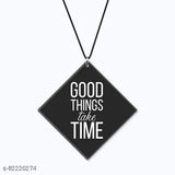 High-quality "Indian-made" car hanging from Print Well Co, featuring inspiring quote "Good Things Take Time" on trendy material