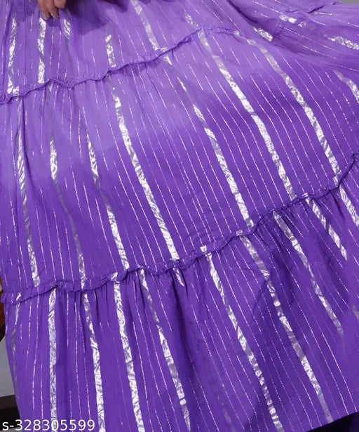 Women's tie-dye cotton lurex flared gown, long sleeves, embellished pattern. Size S (Bust 36in, Length 48in). Premium quality for all seasons, versatile style