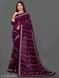 Georgette embroidered lace sari with separate blouse piece - Indian ethnic wear for parties, festivals, and weddings