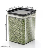 Green, premium plastic modular kitchen storage set (12 x 2200 ml) with airtight canisters, minimizing space for organized pantry