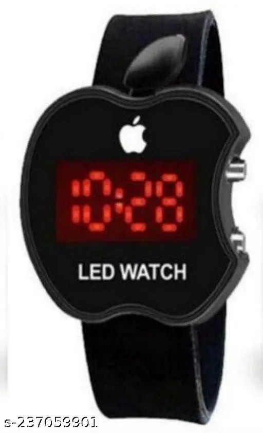 Black digital LED watches combo, 4 pieces free size, black cut shape for kids and teens, India-made accessory