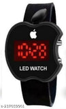 Black digital LED watches combo, 4 pieces free size, black cut shape for kids and teens, India-made accessory