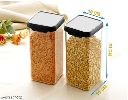 1500ml airtight unbreakable plastic kitchen jars set, pack of 8