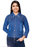 Solid denim women's jeans jacket, perfect for party or function, made in India