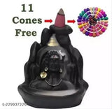 Poly resin Shiv figurine incense burner (L8cm x B7cm x H10cm), perfect gifting for Shiv ji murti