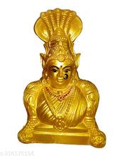 Golden ceramic Mariamman Statue, 13cm x 24cm x 7.5cm, exquisite Hindu deity for sacred Pooja Room decor