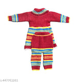 Wool striped new born baby winter sweater, vibrant fruits print, soft & stretchy for easy dressing