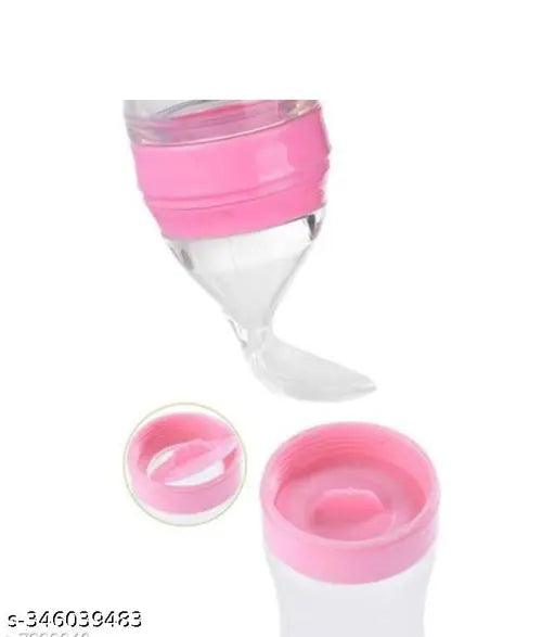 Pink Flamgam Silicone Baby Feeder, semi-solid food feeder for infants (90ml)