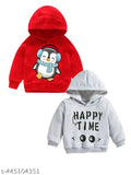 Kids hoodies pack of 2 - Breathable cotton, printed design, long sleeves, loop knit, hood style for kids aged 2-6 years. Made in India