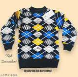 Trendy cotton blend winters sweatshirt for kids, design & color may vary, vibrant print on long sleeves