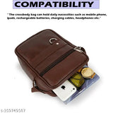 Solid fabric men's crossbody bag, stylish mini sling laptop bag, Indian-origin