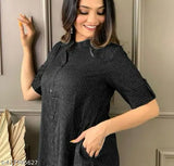 Women's solid cotton coord set, Kurta & palazzos with three-quarter sleeves, Indian handloom apparel for women