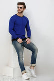 Diwazzo men's long sleeved cotton t-shirts, solid pattern, sizes S to XL, comfortable and cozy style, Made in India