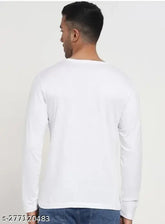Milky polyester long-sleeve solid t-shirt, cotton blend for men & women. Quality fashion apparel made in India