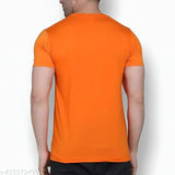 Hanuman ji Jai Shree Ram orange polyester round neck premium t-shirt, high quality, Bhagwa color, for men under 149. Spiritual devotion meets comfortable wear