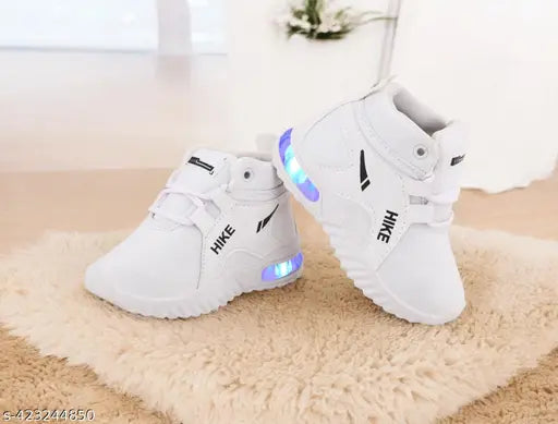 T61White Handly Collection LED Shoes: Breathable EVA shoes for kids, featuring light-up heels and color-changing effects. Lightweight, durable, and easy to clean