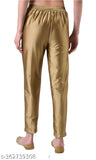 Taffeta silk trouser, solid pattern, 100% silk & cotton lining, Indian-made women's fashion wear