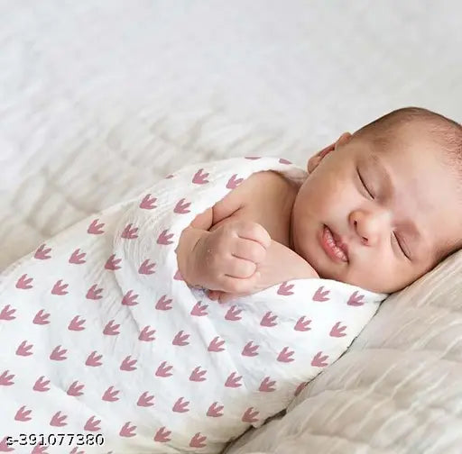 Premium organic cotton muslin swaddle for newborn baby (2-pack), dinosaur leaf pattern