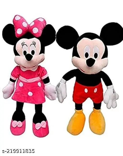 Soft cotton net Mickey and Minnie Mouse teddy bears, perfect for gifting or home decoration