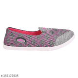 Navvy blue and pink PU printed Sandox women's bellie sneakers loafers - pack of 4, stylish footwear for versatile occasions