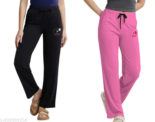 Maxi cotton ladies pantpack, 2 pieces in sizes M-XXL. Indian-made full maxi pants set