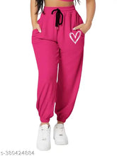 Pink cotton blend printed jogger pants, high-quality breathable fabric for athletic comfort and versatile style