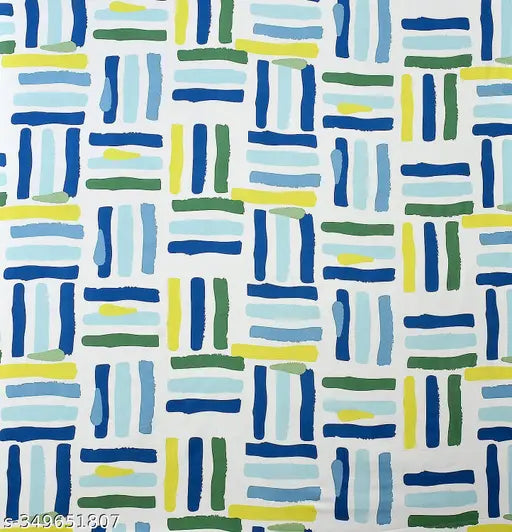 Light green and blue checkered cotton bedsheets with pillow covers (180tc), Vardaan Prime Collections for double bed (7ft x 75ft)