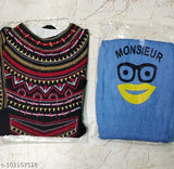 Cotton blend embroidered kaftan top with denim pant combo, women's fashion set on display