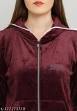 Wine velvet Zara tracksuit set - top and bottom with long sleeves, made in India (M: 36in bust, 33in length; L: 38in bust, 34in length; XL: 40in bust, 36in length)