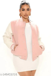 Cotton blend, solid color women's jacket with print motif, perfect for casual or sporty outfits