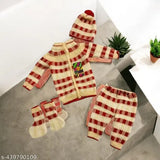 Polyester newborn winter clothing set: Self-design, warm, and stylish for boys and girls (0-12 months), made in India