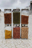 Transparent glass cube jar, airtight & stylish kitchen storage set of 6 (1000ml each)