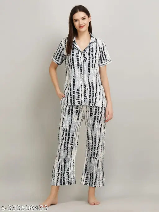 Tie Dye Cotton Night Suit - Colorful print pyjamas and shirt for men or women, ideal for comfortable sleepwear, made from quality cotton fabric, India origin