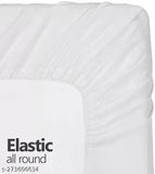 White cotton blend, floral printed, double size bedsheet with 2 pillow covers (72-78'' bedsize, fits 4-6" mattress). Perfect for summer and easy tuck-in