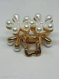 Trendy pearl flower clutcher, free size, Indian-made hair accessory for girls & women