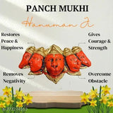 Panch Mukhi Hanuman Ji poly resin idol for main door entrance - Indian artifact featuring 5 faces: Lord Hanuman, Narasimha, Garuda, Adivaraha, Hayagriva. Invoke blessings for protection, wealth, peace, and knowledge