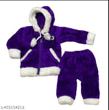 Blue acrylic baby sweater, comfortable for boys and girls, solid design with ribbed detailing, versatile wardrobe essential