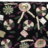 Embroidered net fabric beaded sling for women and girls, versatile accessory with 1 compartment, free size (10in L x 1in W x 7in H), Indian origin